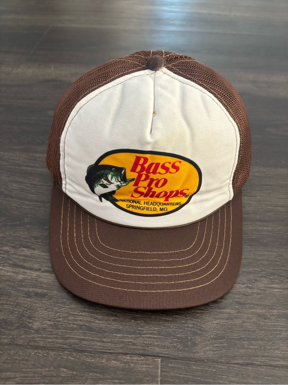 Vintage Bass Pro Shops Snapback Hat Cap Young An Mesh Back Trucker 80s 90s Brown